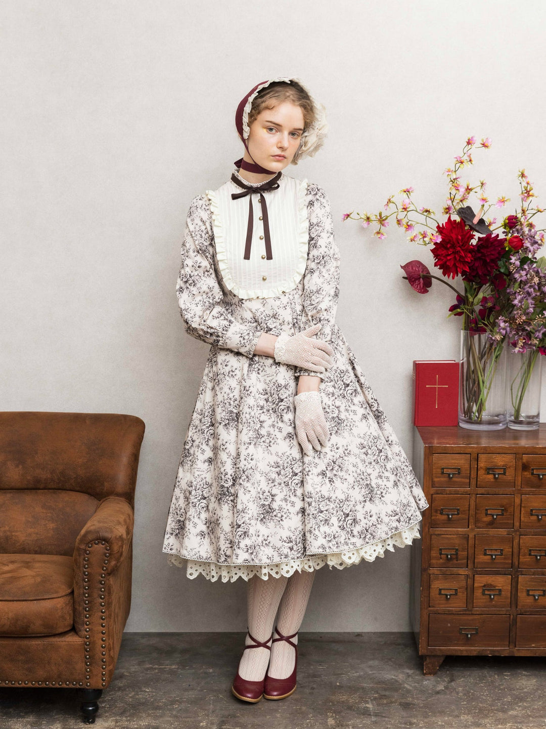 Victorian maiden ノーブルサテンハーフボンネット アメリアレーシーノーブルサテンハーフボンネット - Victorian maiden