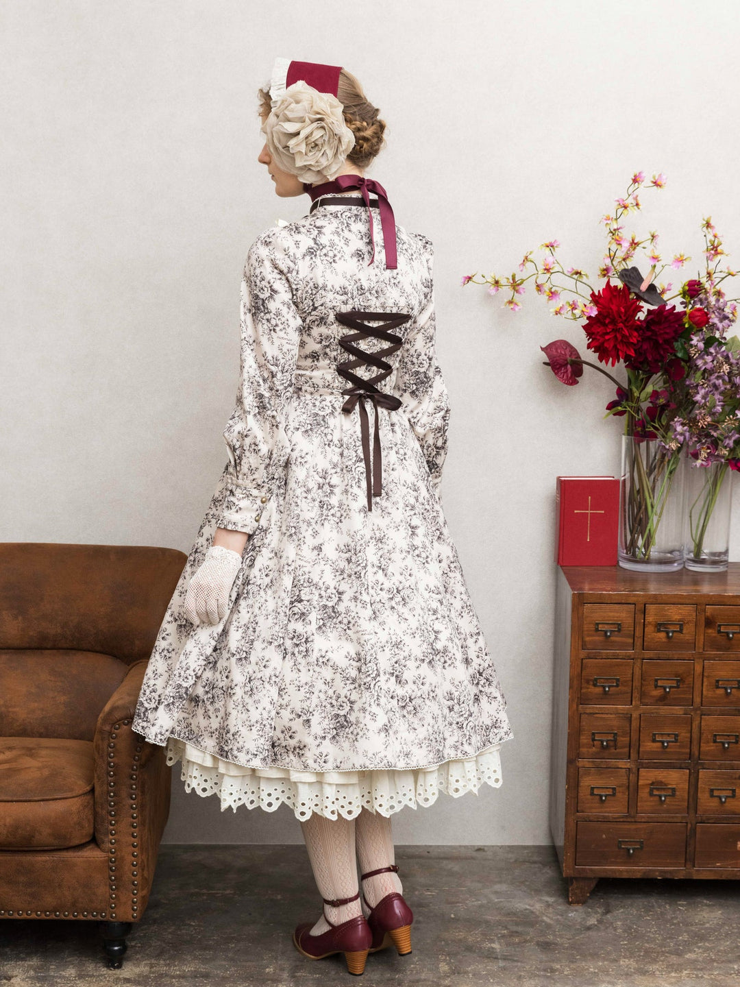 ルイーズクラシカルドールドレス（トワルドロココブーケ柄