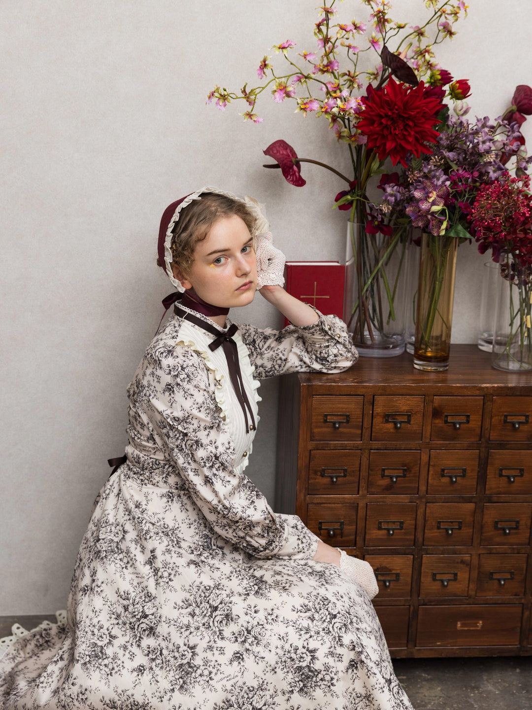 アメリアレーシーノーブルサテンハーフボンネット | Victorian maiden
