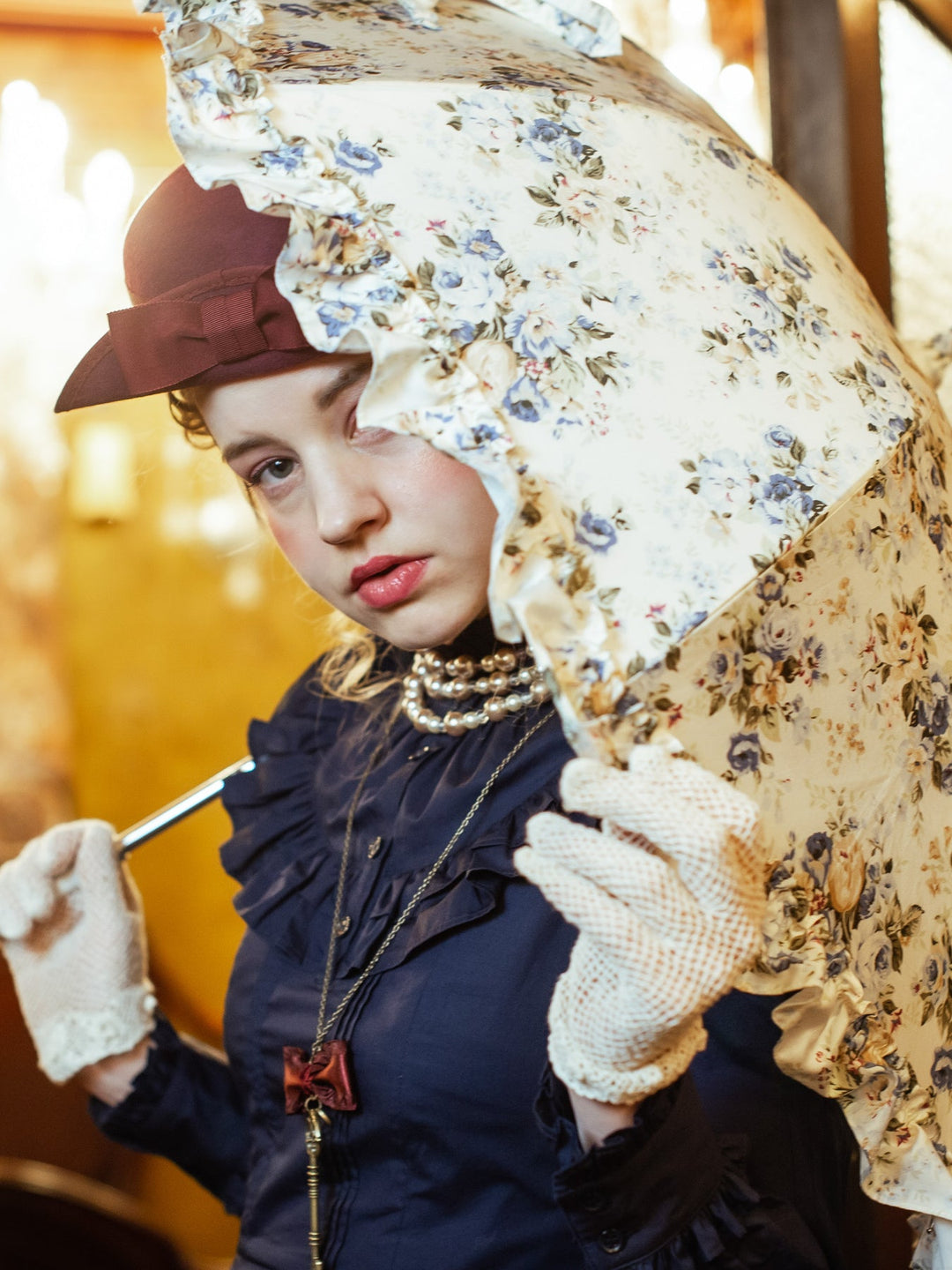 ヴィクトリアンメイデン　ロココブーケ柄パラソル Rococo Bouquet Frill Parasol | Victorian maiden | Wunderwelt