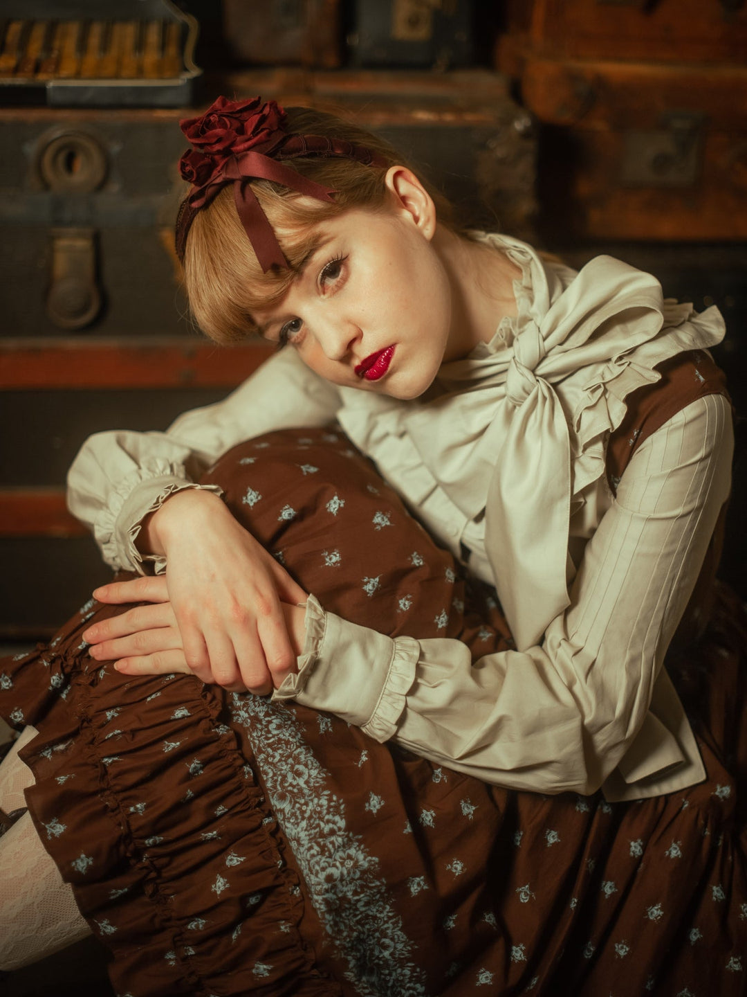 【難あり•特価】Victorian maiden ローズジャガードエプロンドレス 難あり•特価】Victorian maiden ローズジャガードエプロンドレス