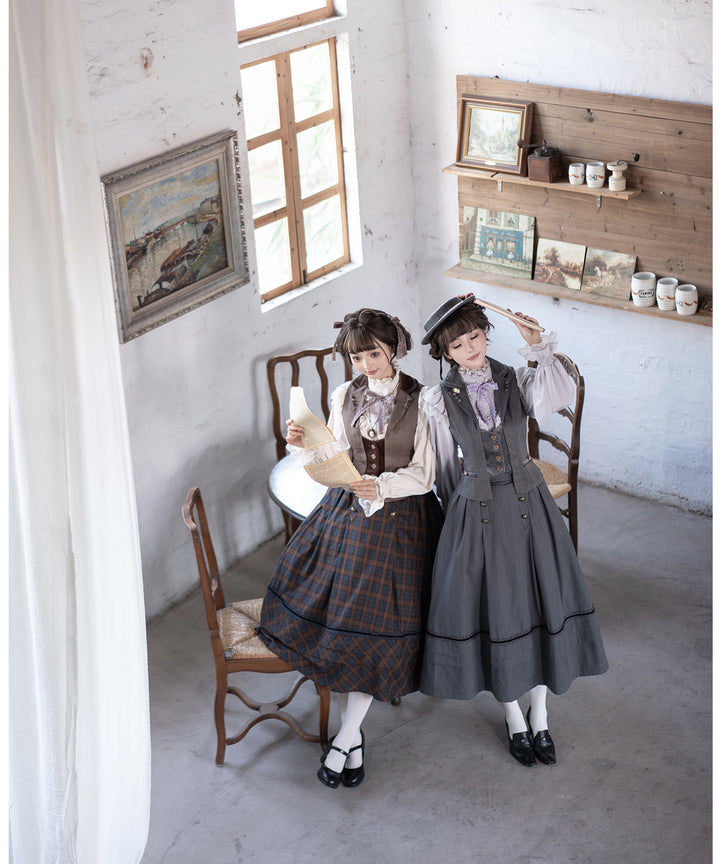 Poems Hidden In The Pleats」スタンドカラーシフォンブラウス