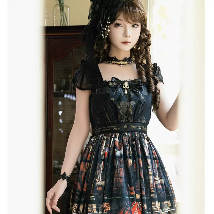Rosary in the Illusion Library」ロングジャンパースカート-2024.Ver Rosary in the Illusion Library」ロングジャンパースカート-2024.Ver