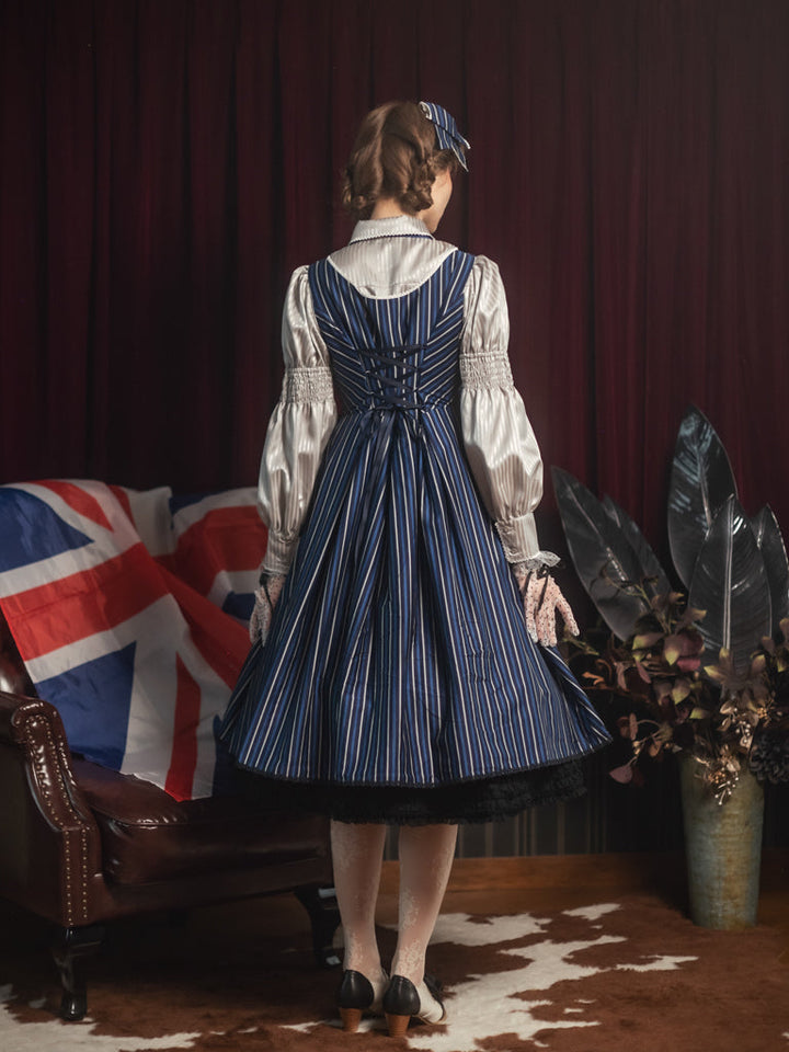 Thick英国レジメンタル王冠プリントスリーブレスドレス【クーポン対象