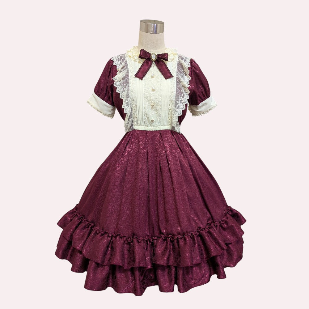 Pina sweetcollection クラシックドールワンピース ボルドー Pina