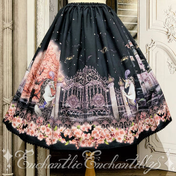 レア！新品*Enchantilly*アントワネットローズスカート＋カチューシャ 幻影桜城〜夢幻の一角獣〜 スカート（黒闇の夜） | Enchantlic