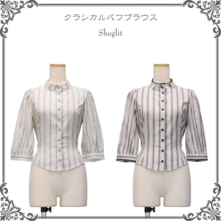 クラシカルパフブラウス／ストライプ | Sheglit | ロリータ ゴスロリ 