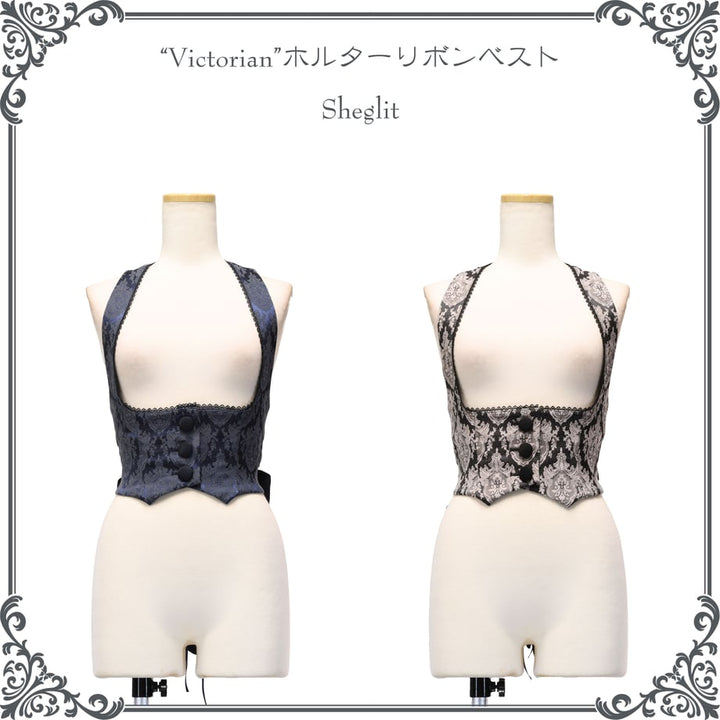 Victorian ホルターリボンベスト | Sheglit | ロリータ ゴスロリ