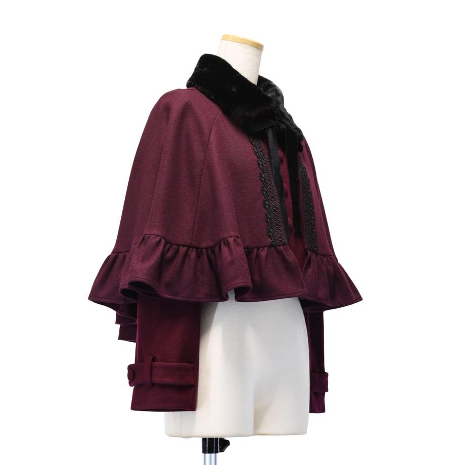 Sheglit Gretel ショートケープコート　ダークパープル Gretel ショートケープコート【クーポン対象外】 | Sheglit