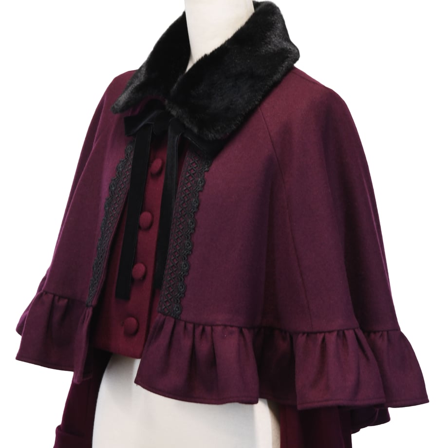 Sheglit Gretel ショートケープコート　ダークパープル Gretel Short Cape Coat (2022) by Sheglit