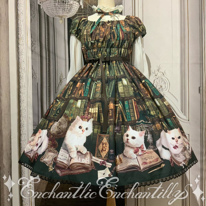 Queen Cat 〜秘密の書斎〜 ワンピース (クラシカルグリーン)【クーポン