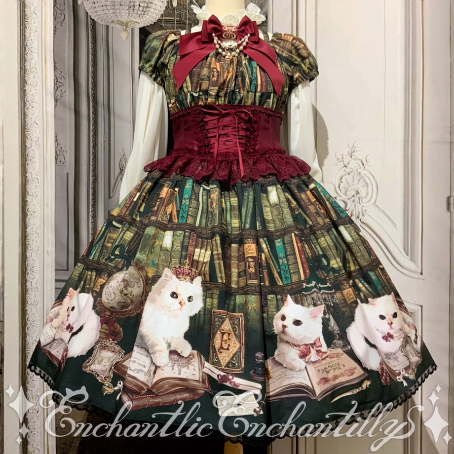 Queen Cat 〜秘密の書斎〜 ワンピース (クラシカルグリーン)【クーポン