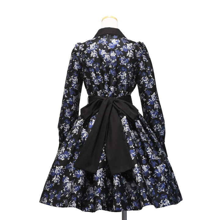 sheglit シェグリッド ローズジャガードタックワンピース ブラック ローズジャガードタックワンピース | Sheglit MiDiom online store