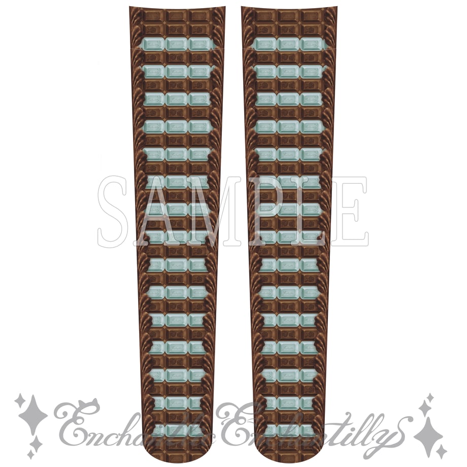 チョコレートボーダー オーバーニーソックス | Enchantlic Enchantilly