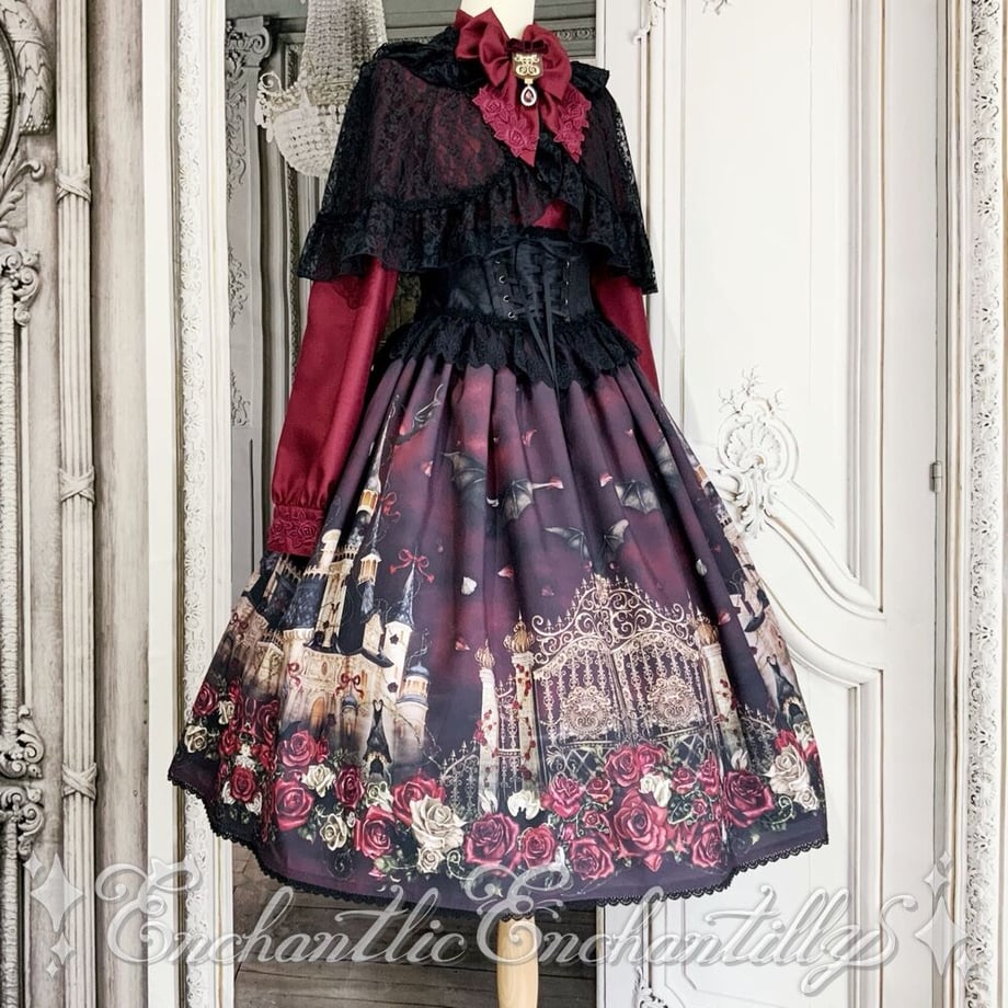 Rose Castle ~Invitation from the Duke of Bat~ Skirt (Red Night