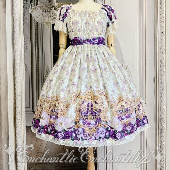 すみれ姫の王冠 ワンピース アンシャンテリック アンシャンテリー ｱﾝｼｬﾝﾃﾘｯｸ ｱﾝｼｬﾝﾃﾘｰ／すみれ姫の王冠ワンピース（生成）Lサイズ