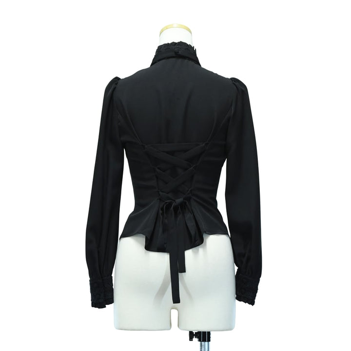 スタンドカラーリボンジャボブラウス【クーポン対象外】 | Sheglit