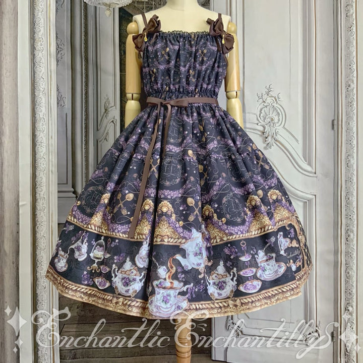 Violet Tea Party Tiered JSK (antique black) | Enchantlic