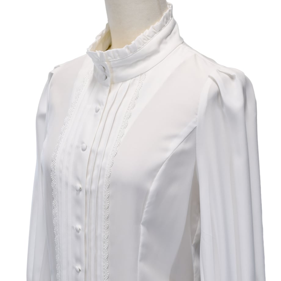 Sheglit○睡蓮のフレアブラウス ホワイト○シェグリット 睡蓮のフレア