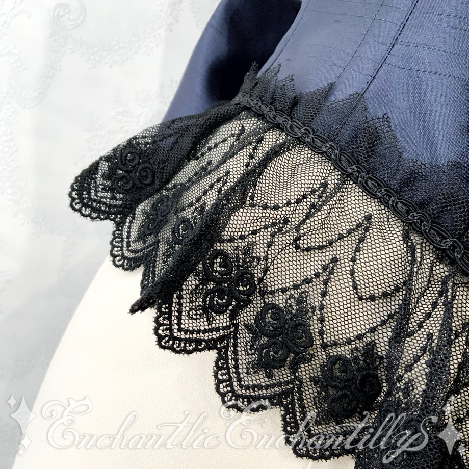 チュールレースリボンコルセット（紺×黒レース） | Enchantlic