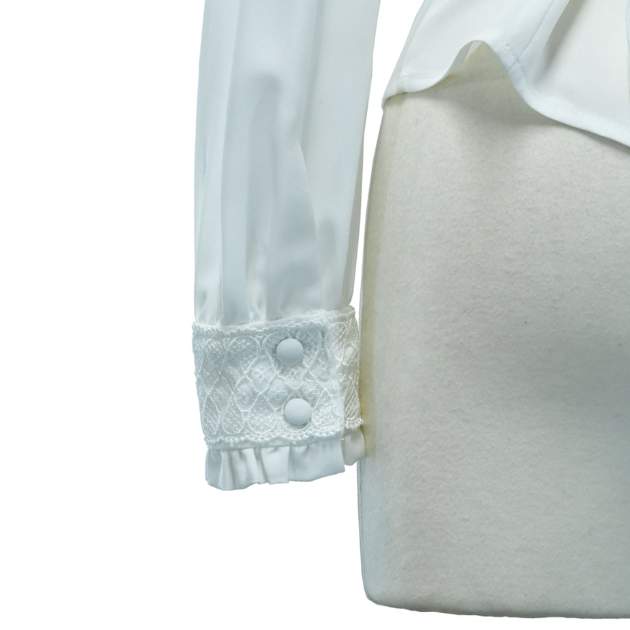 スタンドカラーリボンジャボブラウス【クーポン対象外】 | Sheglit