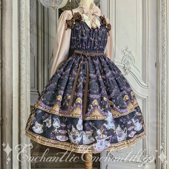 Violet Tea Party Tiered JSK (antique black) | Enchantlic
