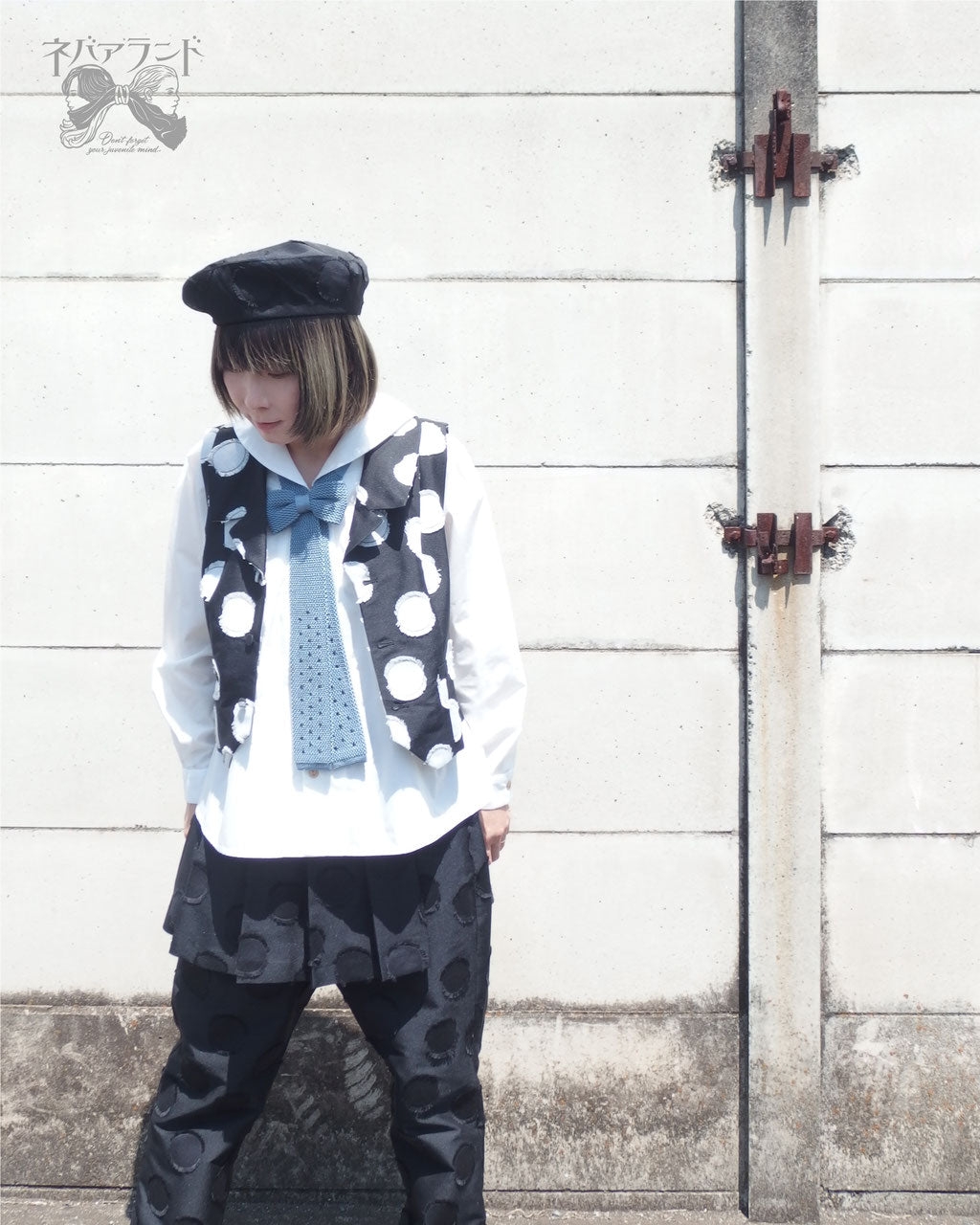 【トントトン】チャイニーズヘッドドール　教会服　セット ドットベスト〈黒白〉 | ネバアランド | Wunderwelt Fleur - Online