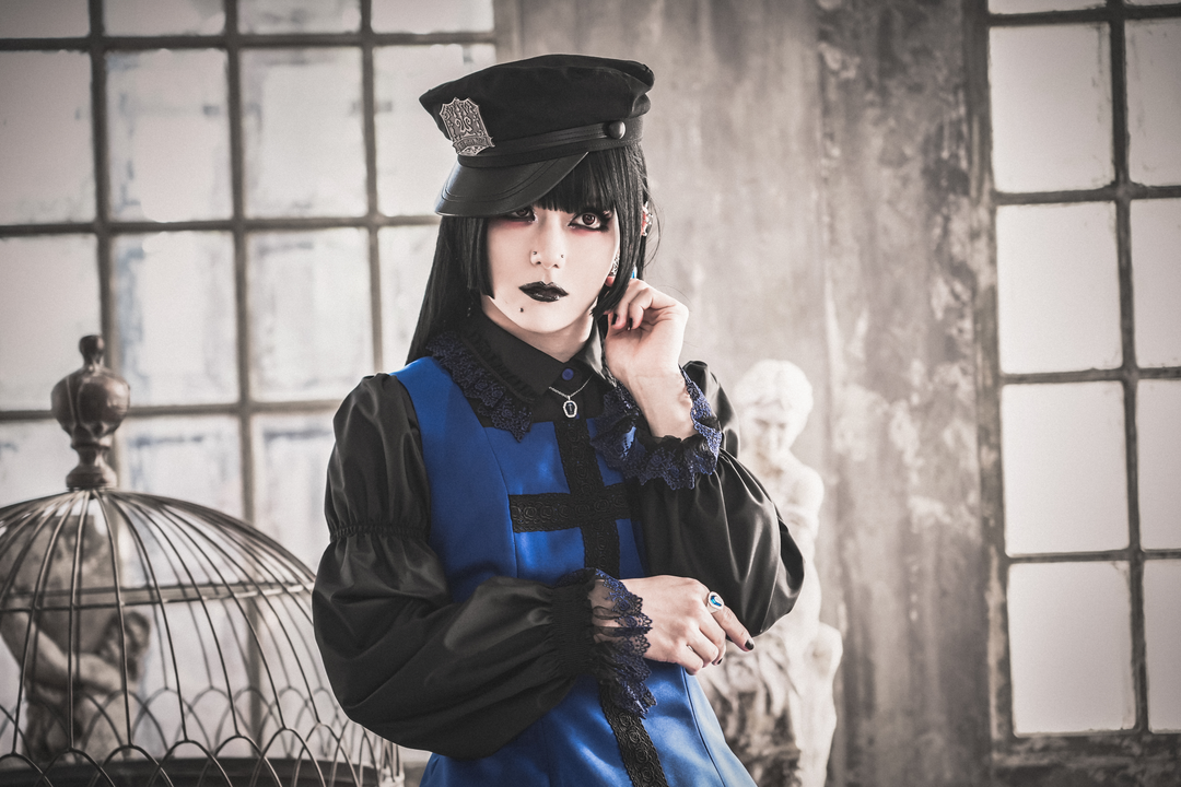 モワティエ 帽子 ドレスハット 黒×青 モワティエ 帽子 ドレスハット 黒×青 モワティエ 帽子 ドレスハット 黒×青