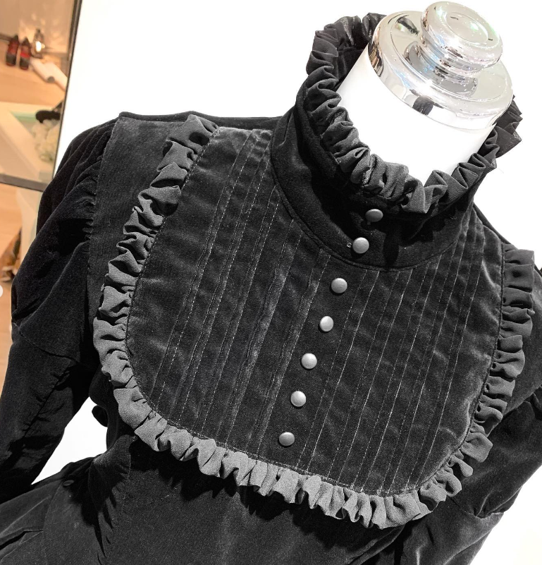Na+h 別珍ブラックワンピース Na+H | ゴシック Jersey nagonstans美品Thick