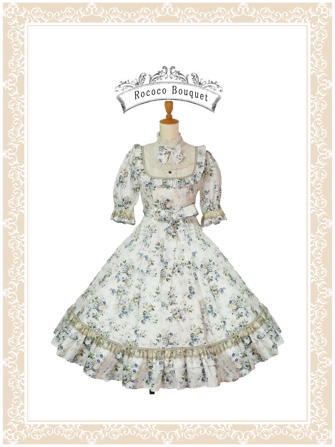 Jewelryクラシカルドールハーフスリーブロングドレス（ロココブーケ