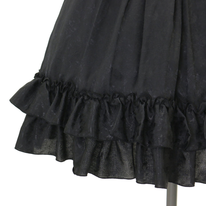 USED】ローズジャガードワンピース【半袖】（black × off white