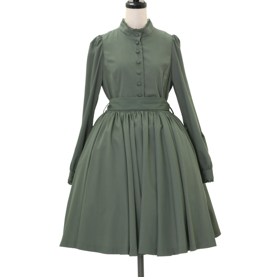 USED】Magnolia クラシカルショートワンピース（モスグリーン