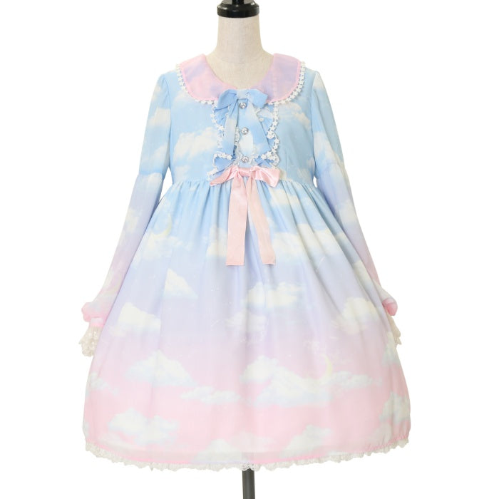 USED】Misty Sky Brilliant Color ワンピース Set（サックス×ピンク
