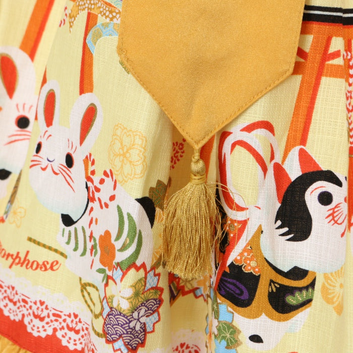 USED】【プラスサイズ】いろどり花てまり フリルワンピース