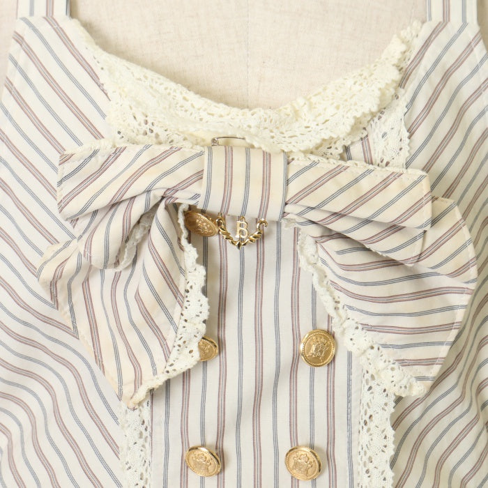 USED】プードルちゃんのレジメンタルストライプサロペットジャンパー