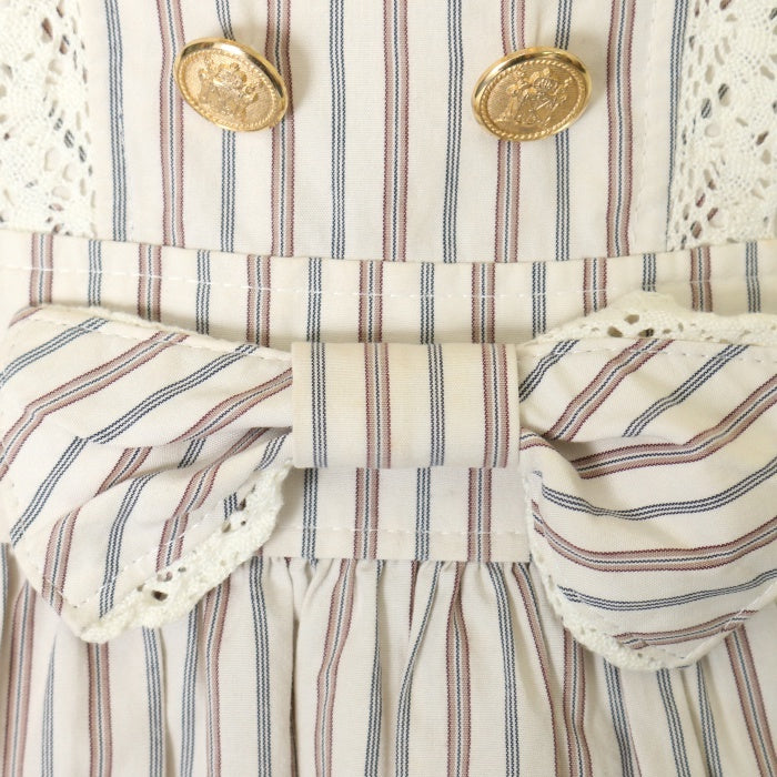 USED】プードルちゃんのレジメンタルストライプサロペットジャンパー