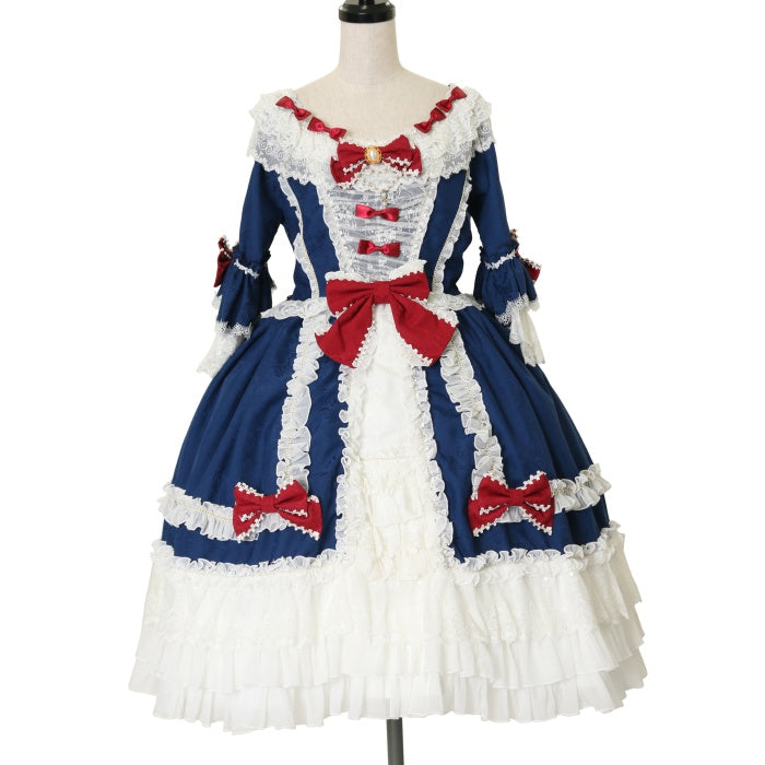 【試着のみ】HinanaQueena Moira ネイビー×レッド XL USED】【Mサイズ】Moira プリンセスドレス（ネイビー×レッド