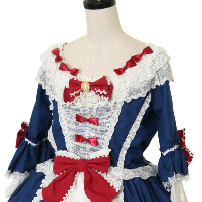 USED】【Mサイズ】Moira プリンセスドレス（ネイビー×レッド
