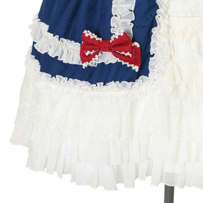 USED】【Mサイズ】Moira プリンセスドレス（ネイビー×レッド