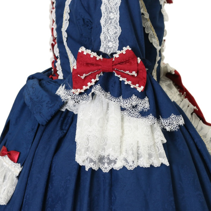 USED】【Mサイズ】Moira プリンセスドレス（ネイビー×レッド
