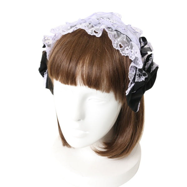 USED】Heartカチューシャ(無地/ラベンダー×ブラック) | Angelic Pretty