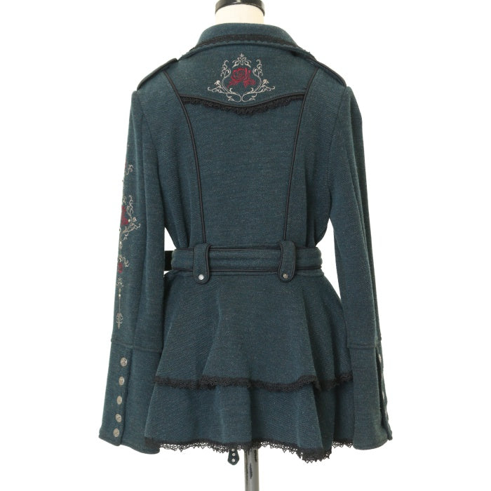 USED】croce バラ刺繍フリルショートコート | Ozz On Wunderwelt