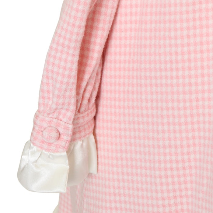 nile perchピンク チェック柄 ヨーク襟ロングワンピース