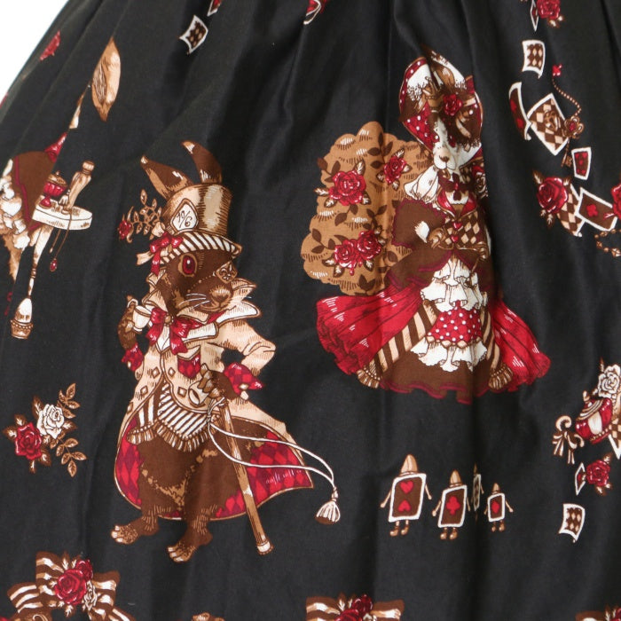 ワンダーラビット　マジカルトランプティーパーティジャンパースカート USED】ワンダーラビットのマジカルトランプティーパーティ柄