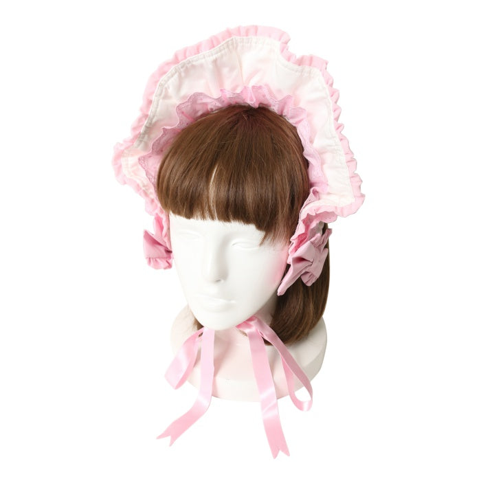 USED】ドレスアップお嬢様ハーフボンネット(ホワイト×ピンク