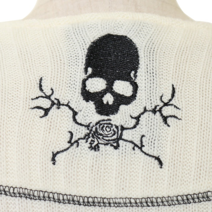 USED】croce スカル刺繍リブロングカーディガン | Ozz On Wunderwelt