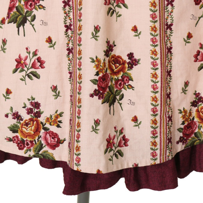 USED】【Mサイズ】アンティークブーケ衿付きジャンパースカート