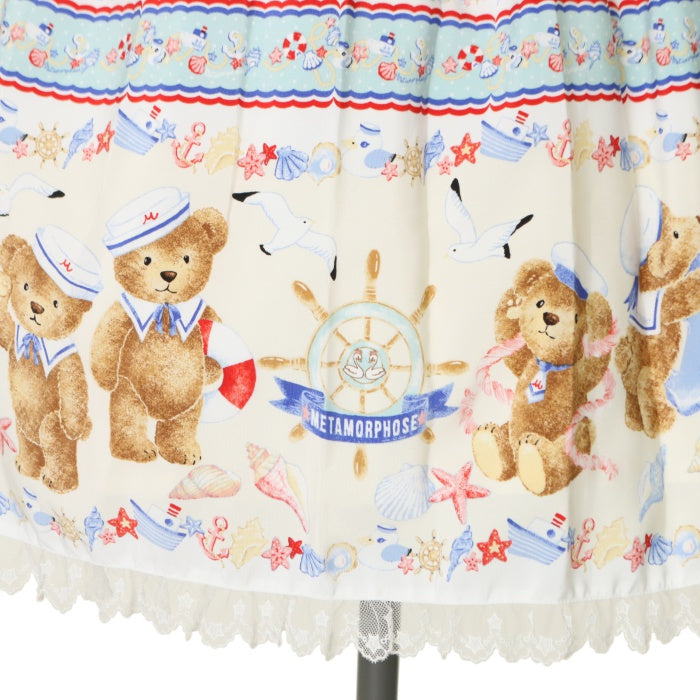 メタモルフォーゼ　MarineくまちゃんリボンJSK ミント Marine Bear Ribbon JSK by Metamorphose Temps de Fille