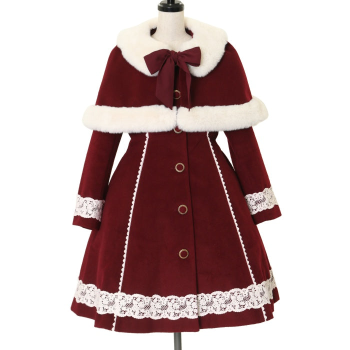 axes femme kawaii ケープ付きロングコート ホワイト カテゴリー