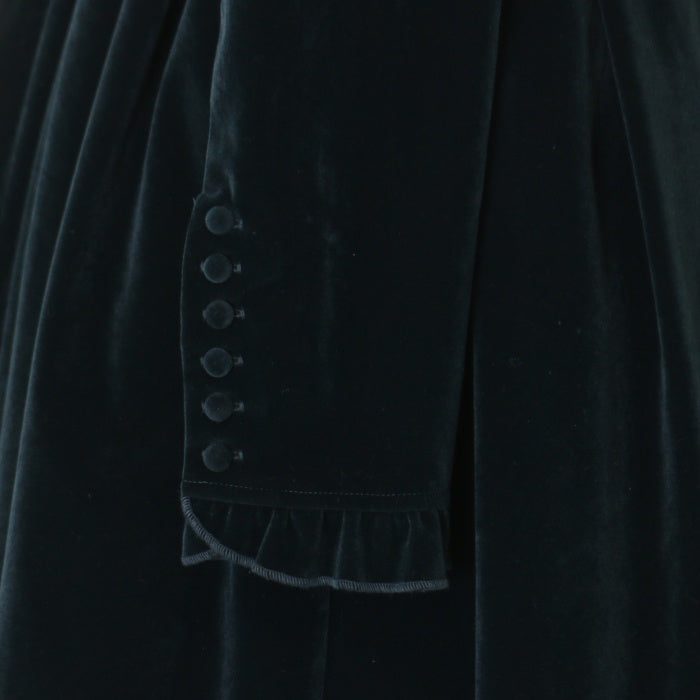 USED】【Mサイズ】クラシカルベロアワンピース（ブルーグリーン